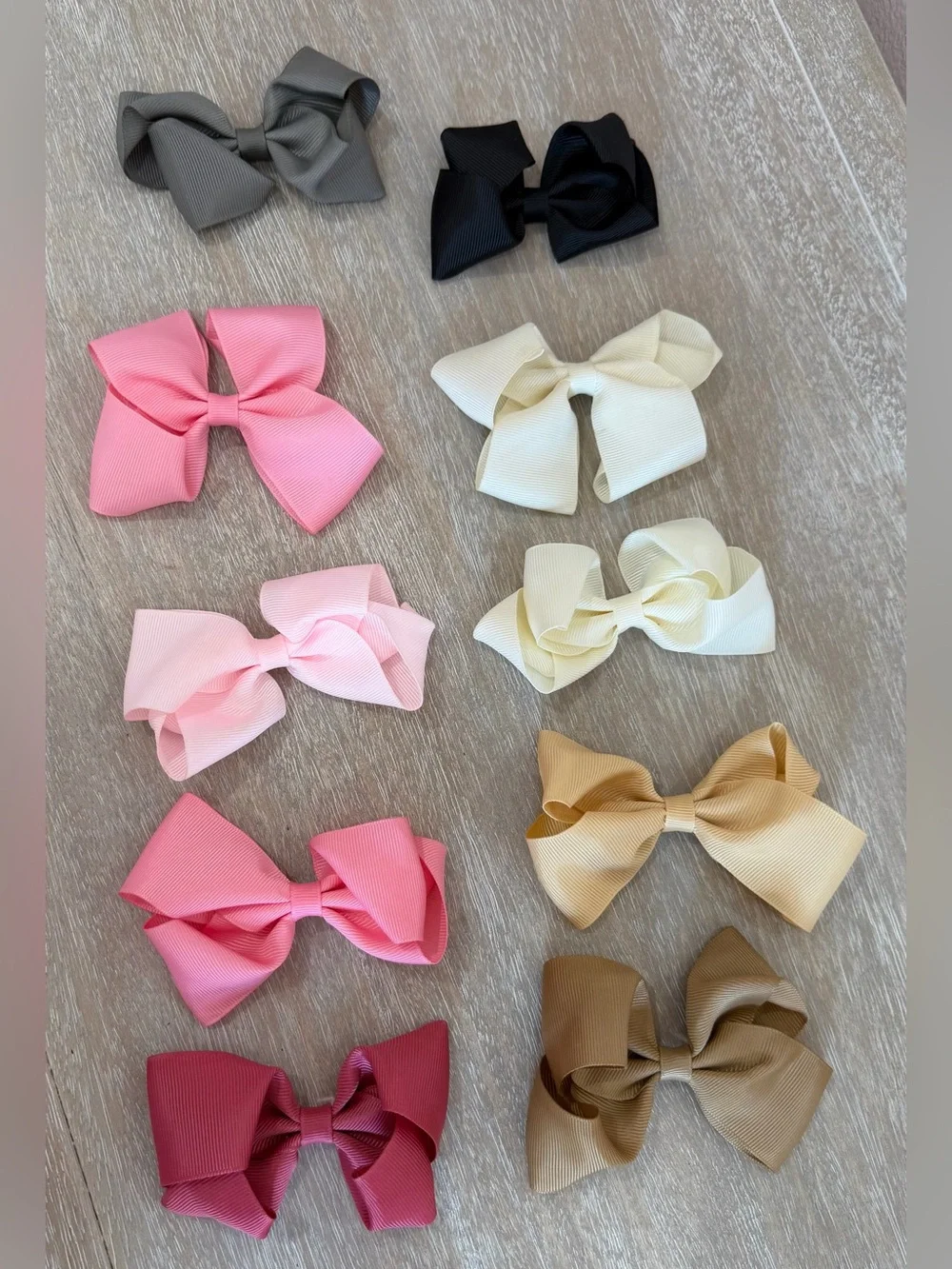 10 Pack Ribbon Hair Bows